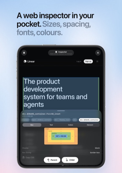 Lens on iPhone Duo: A web inspector in your pocket