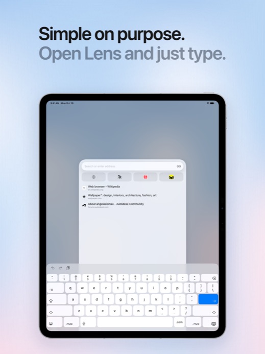Lens on iPad: search