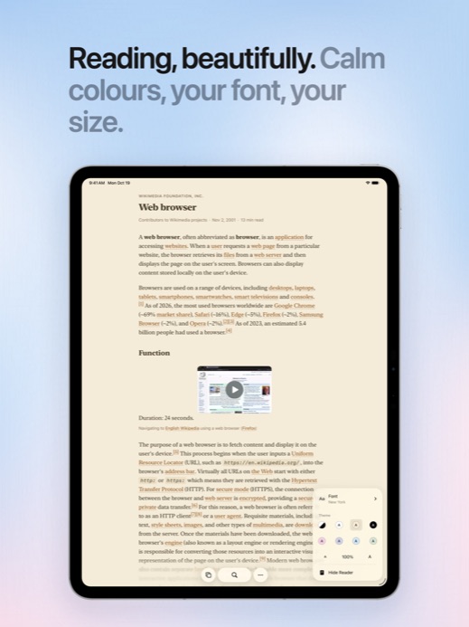 Lens on iPad: Reader