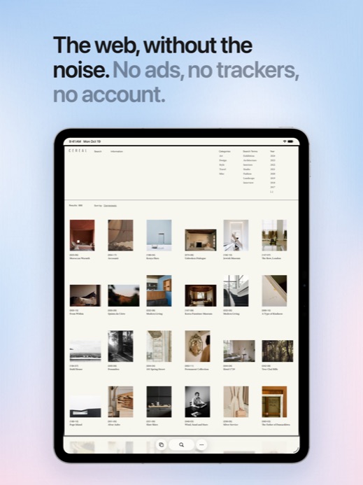 Lens on iPad: a page